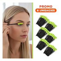 Pack6 Brocha para Maquillaje de Silicona 12 pzs Verde Limon Pestaña y Ceja